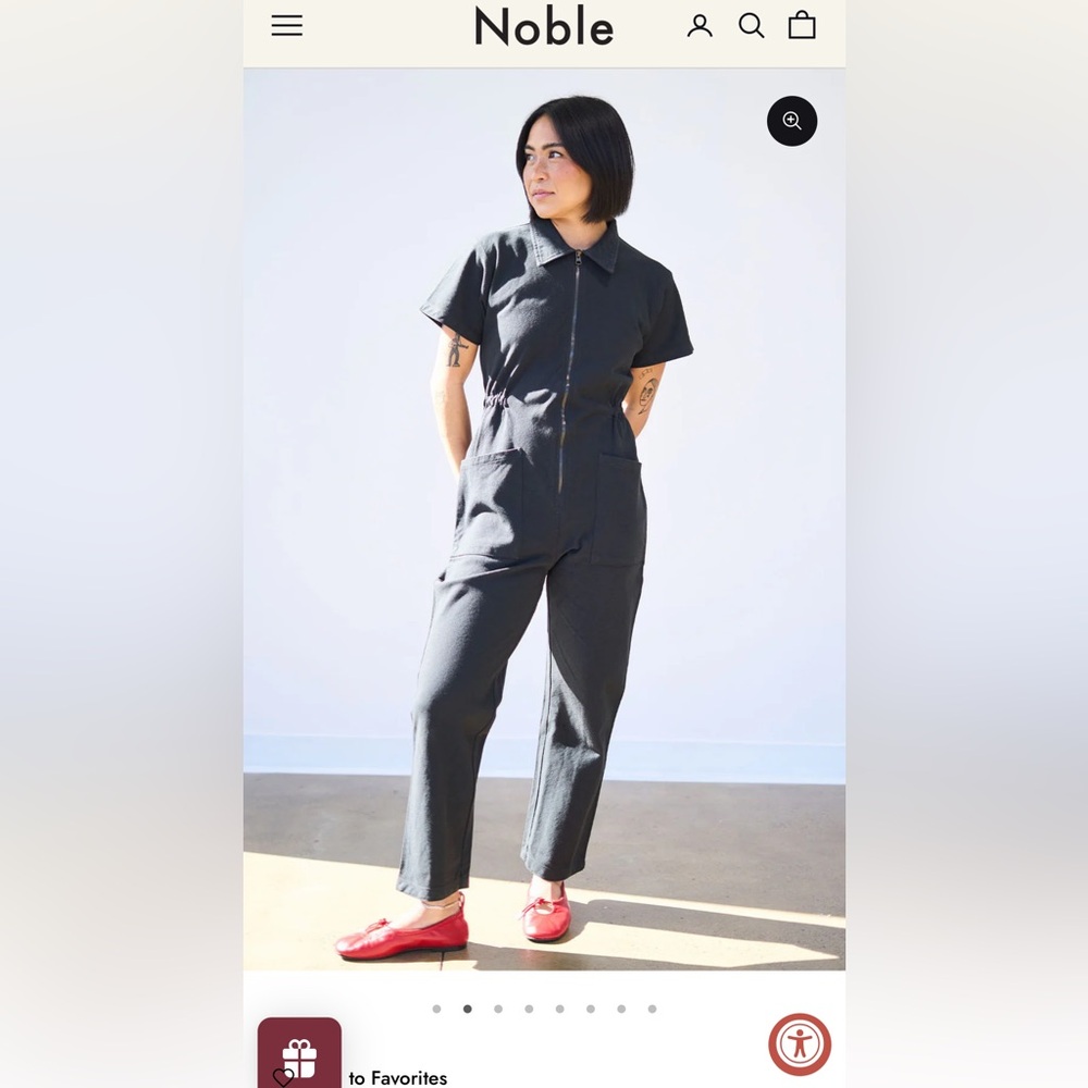 Women’s Noble Short-Sleeve Black Utility Jumpsuit Small - Picture 7 of 9